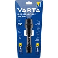 VARTA Indestructible F20 Pro with 2AA Batt., Torcia elettrica Nero, Torcia a mano, Nero, Alluminio, 9 m, IP67, LED