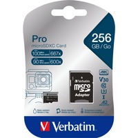 Verbatim Pro U3 256GB microSDXC Nero