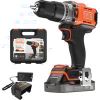 BLACK+DECKER Avvitatore a percussione a batteria POWERCONNECT BCD383D1XK, 18 Volt, Cordless arancione /Nero
