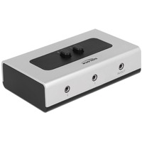 DeLOCK 87699 commutatore audio Nero, Grigio, Interruttore grigio/Nero, 68 mm, 112 mm, 29 mm, 2 canali