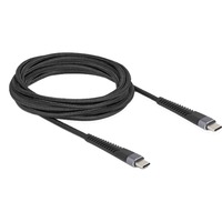 DeLOCK Cavo USB 2.0, connettore USB-C > connettore USB-C con protezione anti-piega estesa Nero