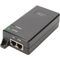 Digitus Iniettore PoE+, 802.3at, 30 Watt 802.3at, 30 Watt, Gigabit Ethernet, 10,100,1000 Mbit/s, IEEE 802.3at, Nero, 400 m, Cina