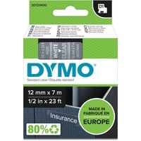 Dymo D1 - Standard Etichette - Bianco su trasparente - 12mm x 7m Bianco su trasparente, Poliestere, Belgio, -18 - 90 °C, DYMO, LabelManager, LabelWriter 450 DUO