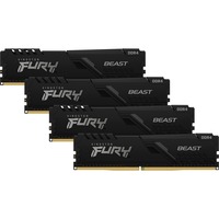 Kingston FURY FURY Beast memoria 128 GB 4 x 32 GB DDR4 3200 MHz Nero, 128 GB, 4 x 32 GB, DDR4, 3200 MHz, 288-pin DIMM