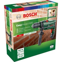 Bosch Easy Impact 600 600 W 3000 Giri/min Senza chiave verde/Nero, Senza chiave, Nero, Verde, 1,2 cm, 3000 Giri/min, 45000 bpm, 1 cm