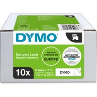 Dymo D1 etichette originali | 9 mm x 7 mm | stampa nera su bianco | etichette autoadesive per etichettatrice LabelManager | 10 pezzi, Nastro di scrittura Bianco, Etichetta per stampante autoadesiva, 9 mm, 7 m, 300 g, 10 pz