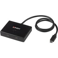 Lindy 43329 hub di interfaccia USB 3.2 Gen 1 (3.1 Gen 1) Type-C 5000 Mbit/s Nero, Interruttore Nero, USB 3.2 Gen 1 (3.1 Gen 1) Type-C, USB 3.2 Gen 1 (3.1 Gen 1) Type-C, 5000 Mbit/s, Nero, 0,6 m, 85 mm