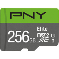 PNY Elite microSD 256 GB, Scheda di memoria grigio/Verde