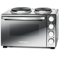 Rommelsbacher KM 3300 cucina Fornetto da appoggio Piastra sigillata Nero, Argento, Mini cucina argento/Nero, Fornetto da appoggio, Nero, Argento, Manopola, Argento, Frontale, Piastra sigillata
