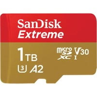 SanDisk Extreme 1024 GB MicroSDXC UHS-I Classe 3 1024 GB, MicroSDXC, Classe 3, UHS-I, 190 MB/s, Class 1 (U1)