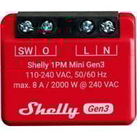 Shelly Plus 1PM Mini Gen3, Relè rosso/Nero