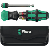 Wera Kraftform Kompakt 25 RA-R con borsa, Set di bit Nero/Verde