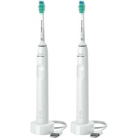 Philips 3000 series 3100 series HX3675/13 2x Spazzolino elettrico sonico - Blanco, Spazzolino da denti elettrico bianco, Adulto, Spazzolino elettrico sonico, Cura quotidiana, 31000 movimenti per minuto, Bianco, Bianco