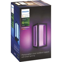 Philips Hue White & Color Ambiance Impress Applique da esterno, Luce LED Nero, Philips Hue White and Color ambiance Lampada a parete da esterno Impress, Lampada a parete intelligente, Bluetooth/Zigbee, Nero, LED, Vetro, Lampadina/e non sostituibile/i