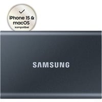 Samsung Portable SSD T7 500 GB Grigio, Disco a stato solido grigio, 500 GB, USB tipo-C, 3.2 Gen 2 (3.1 Gen 2), 1000 MB/s, Protezione della password, Grigio