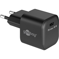 goobay Caricatore rapido USB-C Nano, PD, GaN, 45 watt, Caricabatterie Nero