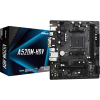 ASRock A520M-HDV Socket AM4 micro ATX, Scheda madre AMD, Socket AM4, 3rd Generation AMD Ryzen™ 3, 3rd Generation AMD Ryzen 5, 3rd Generation AMD Ryzen™ 7, 3rd..., DDR4-SDRAM, 64 GB, DIMM