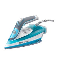Braun TexStyle 5 SI 5006 BL Ferro da stiro a secco e a vapore Piastra in Ceramica 2600 W Blu, Grigio, Bianco blu/Bianco, Ferro da stiro a secco e a vapore, Piastra in Ceramica, 2 m, 180 g/min, Blu, Grigio, Bianco, 50 g/min