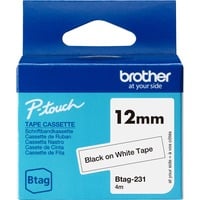 Brother BTAG-231 nastro per etichettatrice Nero su bianco, Nastro di scrittura Nero su bianco, Filippine, 5 anno/i, Brother, P-touch PT-N10, PT-N20, PT-N25BT, 1,2 cm