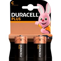Duracell Plus 100 C B2 x10, Batteria Batteria monouso, C, Alcalino, 1,5 V, 2 pz, Multicolore
