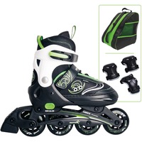 Muuwmi Pattini in linea regolabili per bambini Taglia 33-36 verde/Nero