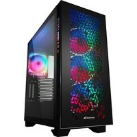 Sharkoon ELITE SHARK CA300H Tower Nero Nero, Tower, PC, Nero, ATX, EATX, micro ATX, Mini-ITX, Giocare, Blu, Verde, Rosso