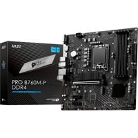 MSI PRO B760M-P DDR4 scheda madre Intel B760 LGA 1700 micro ATX Nero, Intel, LGA 1700, Intel® Celeron®, Intel® Pentium® Gold, LGA 1700, DDR4-SDRAM, 128 GB