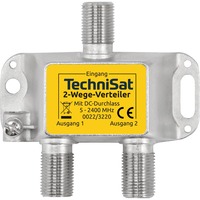 TechniSat 0022/3220 cavo splitter o combinatori Splitter per cavo Argento argento, Splitter per cavo, 75 Ω, 5 - 2400 MHz, Argento, Femmina, 55 mm