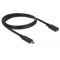 DeLOCK 85533 cavo USB 1 m USB 3.2 Gen 1 (3.1 Gen 1) USB C Nero, Cavo di prolunga Nero, 1 m, USB C, USB C, USB 3.2 Gen 1 (3.1 Gen 1), 5000 Mbit/s, Nero