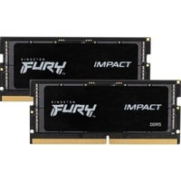 Kingston FURY FURY 32 GB 4800 MT/s DDR5 CL38 SODIMM (Kit da 2) Impact, Memoria Nero, 32 GB, 2 x 16 GB, 262-pin SO-DIMM
