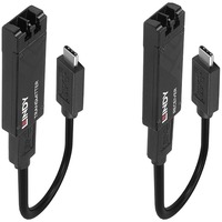 Lindy 43312 moltiplicatore di rete Ricevitore e trasmettitore di rete Nero, Cavo di prolunga Nero, Ricevitore e trasmettitore di rete, 100 m, 10000 Mbit/s, Fibra, USB 3.2 Gen 1 (3.1 Gen 1) Type-C, Nero