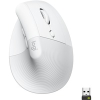 Lift Mouse Ergonomico Verticale, Senza Fili, Ricevitore Bluetooth o Logi Bolt USB, Clic Silenziosi, 4 Tasti, Compatibile con Windows / macOS / iPadOS, Laptop, PC. Bianco