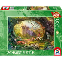 Schmidt Spiele Castello delle fiabe e magia della foresta, Puzzle 