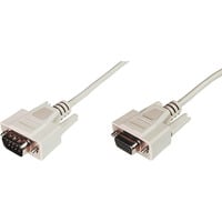 Digitus Cavo di prolunga per trasferimento dati seriale, D-Sub9 (spina) > D-Sub9 (presa) beige