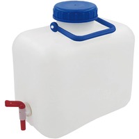 High Peak Tanica d'acqua 10 L, con maniglia ad anello, Serbatoio dell'acqua trasparente/Blu