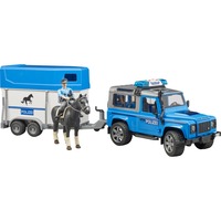 bruder Land Rover Defender Polizia Con Rimorchio, Cavallo E Poliziotto Cavallo E Poliziotto