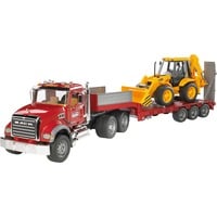 bruder MACK Granite Low loader and JCB 4CX veicolo giocattolo, Veicolo modello rosso, 3 anno/i, ABS sintetico, Multicolore