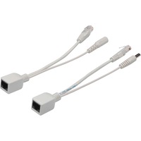 Digitus Kit cavi PoE passivo, Adattatore bianco, Fast Ethernet, Bianco, Cina, 75 mm, 265 mm, 98,333 g