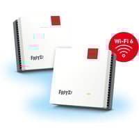 FRITZ! 20003112 Sistemi Wi-Fi Mesh, Ripetitore bianco/grigio, Mesh Set 20003112, Rosso, Bianco, Interno, Sistema Mesh, Sistema, Dual-band (2.4 GHz/5 GHz), Wi-Fi 6 (802.11ax)