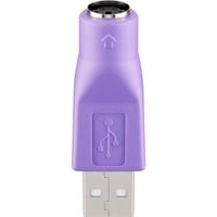 goobay USBA-M/PS2-F adattatore per inversione del genere dei cavi Viola viola, USB A, PS2, Viola