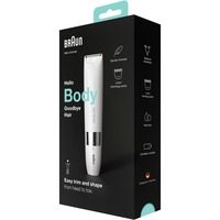 Braun Mini Rifinitore Corpo BS1000, Rifinitore Elettrico Corpo Uomo E Donna, Bianco, Rimozione dei capelli bianco/cromo, Rifinitore Elettrico Corpo Uomo E Donna, Bianco, Bianco, Cilindro, Batteria, Stilo AA, Alcalino, 114 g