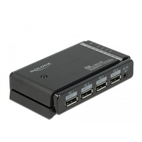 DeLOCK 87750 conmutador de vídeo DisplayPort, Interruttore di DisplayPort Nero, DisplayPort, Nero, Metallo, 7680 x 4320, 1 m, 100 - 240 V