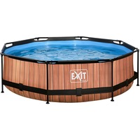 Image of Wood pool ø300x76cm with filter pump - brown Piscina con bordi Piscina rotonda 4383 L Marrone