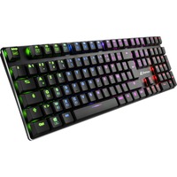 Sharkoon PureWriter RGB tastiera USB AZERTY Francese Nero, Tastiera da gioco Nero, USB, Interruttore a chiave meccanica, AZERTY, LED RGB, Nero