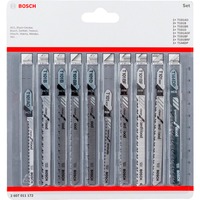 Bosch 2 607 011 172 lama per sega a gattuccio, sega a traforo e sega universale Lama per seghetto alternativo 10 pz, Impostare la lama per sega Lama per seghetto alternativo, In legno duro, Laminato, Legno, 10 pz, Blister