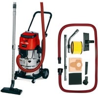 EINHELL TE-VC 36/30 Li S-Solo 30 L Aspiratore a cilindro Secco e bagnato Sacchetto per la polvere rosso/Argento, Aspiratore a cilindro, Secco e bagnato, Sacchetto per la polvere, 30 L, Filtro, 76 dB