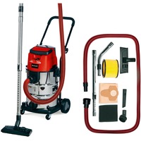 EINHELL TE-VC 36/30 Li S-Solo 30 L Aspiratore a cilindro Secco e bagnato Sacchetto per la polvere, Aspira bagnato / asciutto rosso/Argento, Aspiratore a cilindro, Secco e bagnato, Sacchetto per la polvere, 30 L, Filtro, 76 dB