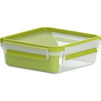 Emsa 518104 recipiente per cibo 0,85 L Trasparente 1 pz, Scatola per il pranzo verde chiaro/trasparente, 0,85 L, Trasparente, Polipropilene (PP), Elastomero Termoplastico (TPE), Germania, 163 mm, 163 mm