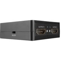Lindy 38358 ripartitore video HDMI 2x HDMI, Splitter HDMI Nero, HDMI, 2x HDMI, 3840 x 2160 Pixel, Nero, Metallo, 60,5 mm