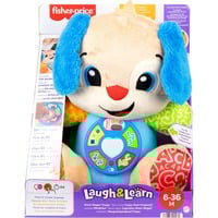 Mattel Laugh & Learn JFD20 peluche, Peluche animali blu/marrone chiaro, Cane giocattolo, 0,5 anno/i, Interattivo, Sonoro, Stilo AA, Batterie incluse